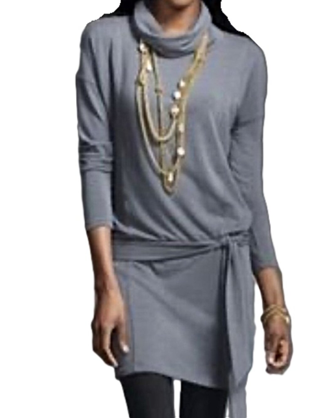 Cabi Cowl Neck Tie Waist Dress Style 127 size XS